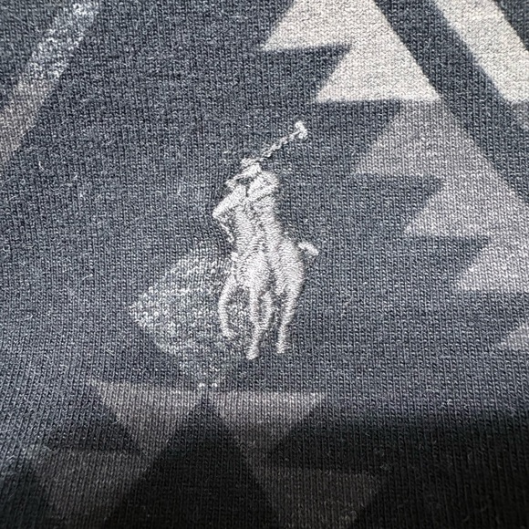 Polo Ralph Lauren Men's Black and Gray Aztec, Southwestern Patterned Hoodie. M - Picture 10 of 14